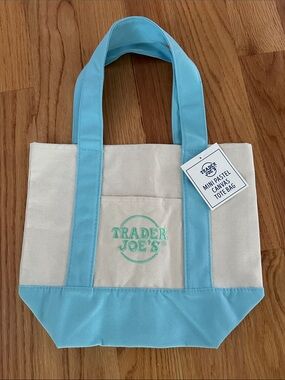 NWT Trader Joe's Mini Pastel Canvas Tote